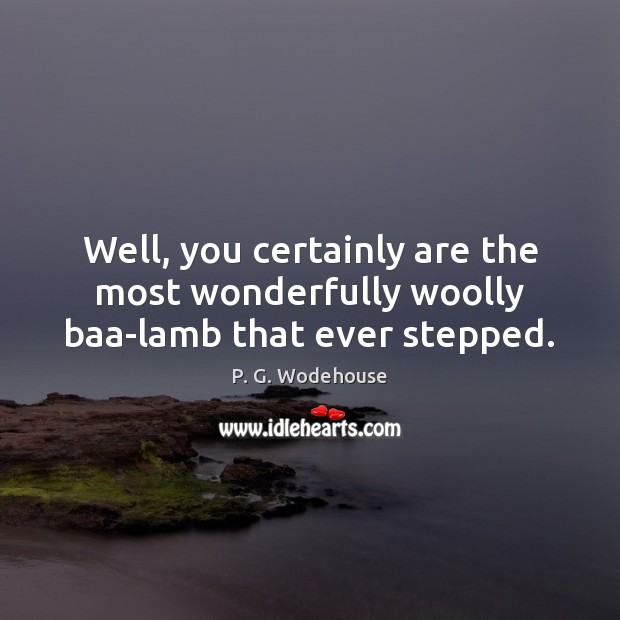 Well, you certainly are the most wonderfully woolly baa-lamb that ever stepped. Image