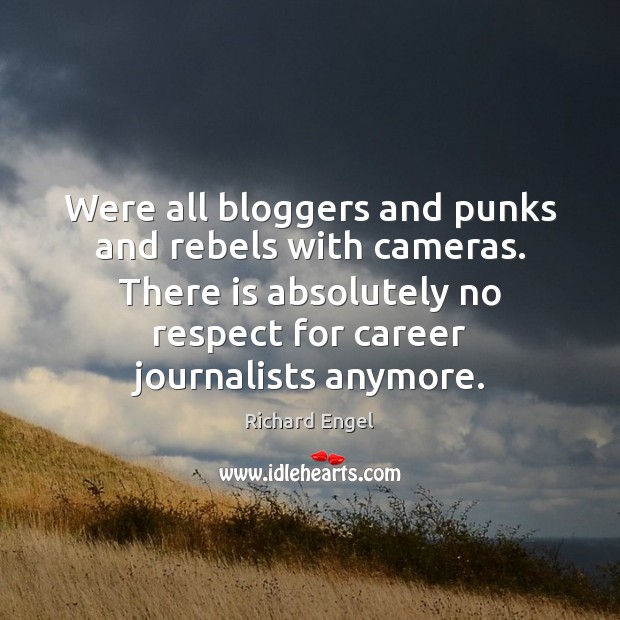 Were all bloggers and punks and rebels with cameras. There is absolutely Richard Engel Picture Quote