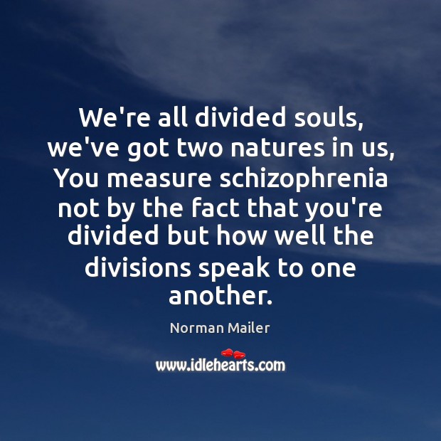 We’re all divided souls, we’ve got two natures in us, You measure Image