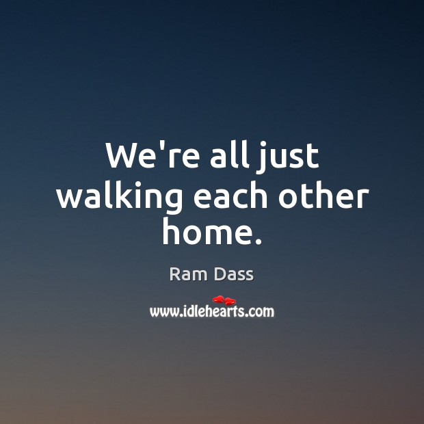 We’re all just walking each other home. Ram Dass Picture Quote