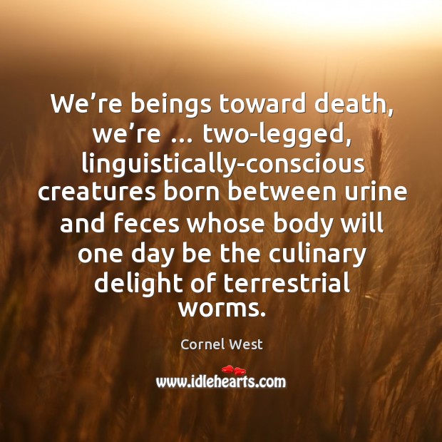 We’re beings toward death, we’re … two-legged, linguistically-conscious creatures born between Image