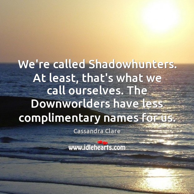 We’re called Shadowhunters. At least, that’s what we call ourselves. The Downworlders Image
