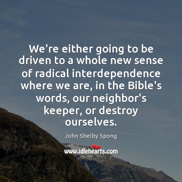 We’re either going to be driven to a whole new sense of John Shelby Spong Picture Quote