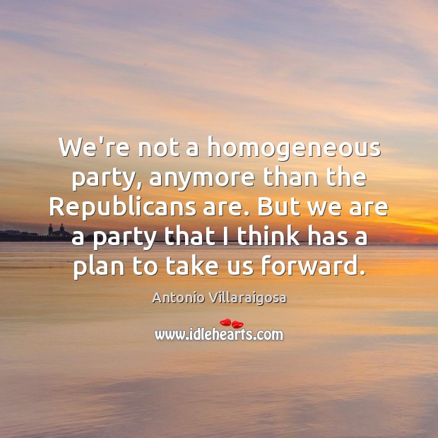 We’re not a homogeneous party, anymore than the Republicans are. But we 