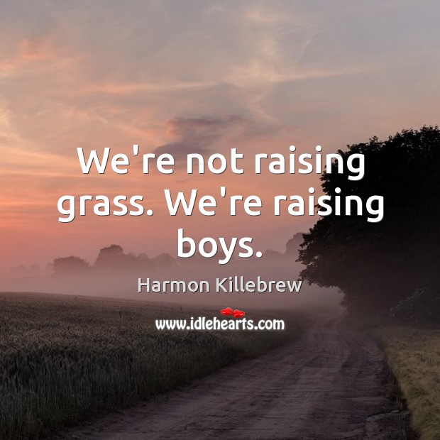 We’re not raising grass. We’re raising boys. Harmon Killebrew Picture Quote
