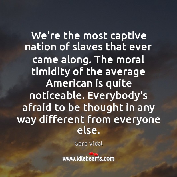 We’re the most captive nation of slaves that ever came along. The Gore Vidal Picture Quote