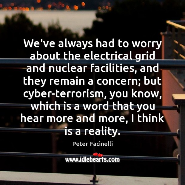 We’ve always had to worry about the electrical grid and nuclear facilities, Peter Facinelli Picture Quote