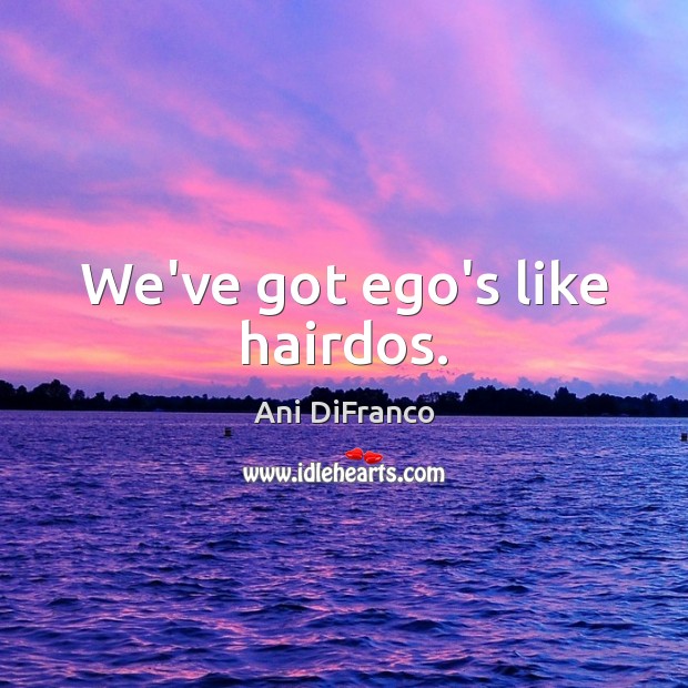 We’ve got ego’s like hairdos. Ani DiFranco Picture Quote