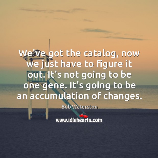 We’ve got the catalog, now we just have to figure it out. Bob Waterston Picture Quote