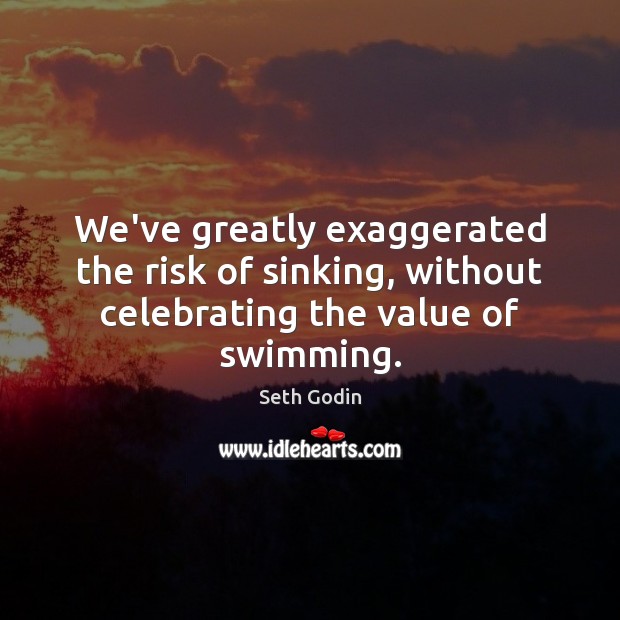 We’ve greatly exaggerated the risk of sinking, without celebrating the value of swimming. Seth Godin Picture Quote
