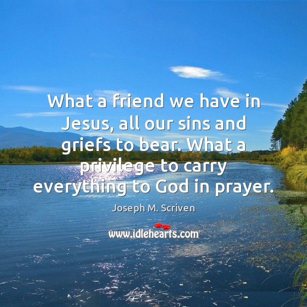 What a friend we have in Jesus, all our sins and griefs Image
