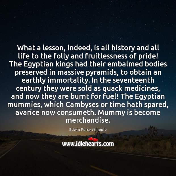 What a lesson, indeed, is all history and all life to the Edwin Percy Whipple Picture Quote