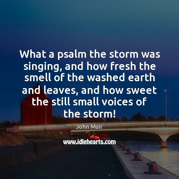 What a psalm the storm was singing, and how fresh the smell John Muir Picture Quote