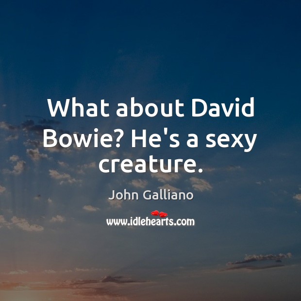 What about David Bowie? He’s a sexy creature. John Galliano Picture Quote