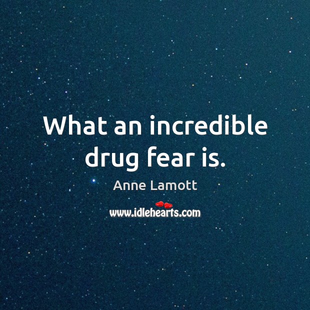 What an incredible drug fear is. Anne Lamott Picture Quote