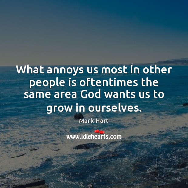 What annoys us most in other people is oftentimes the same area Mark Hart Picture Quote