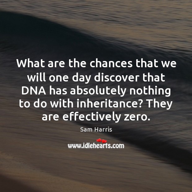 What are the chances that we will one day discover that DNA Sam Harris Picture Quote