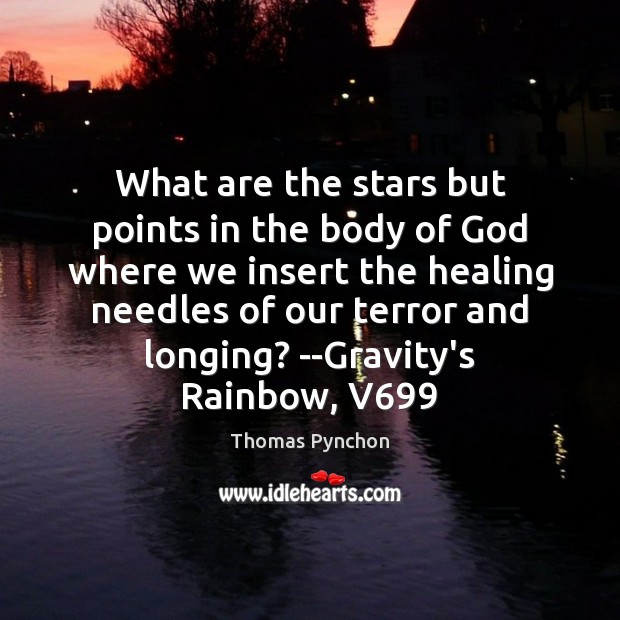 What are the stars but points in the body of God where Thomas Pynchon Picture Quote
