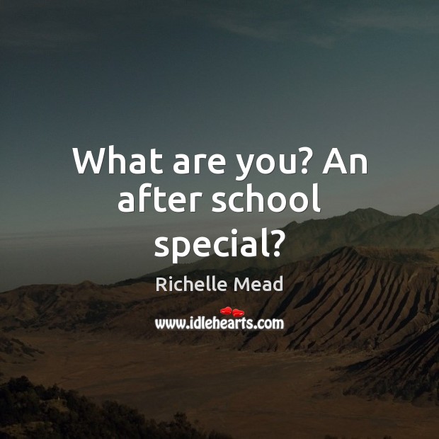What are you? An after school special? Richelle Mead Picture Quote