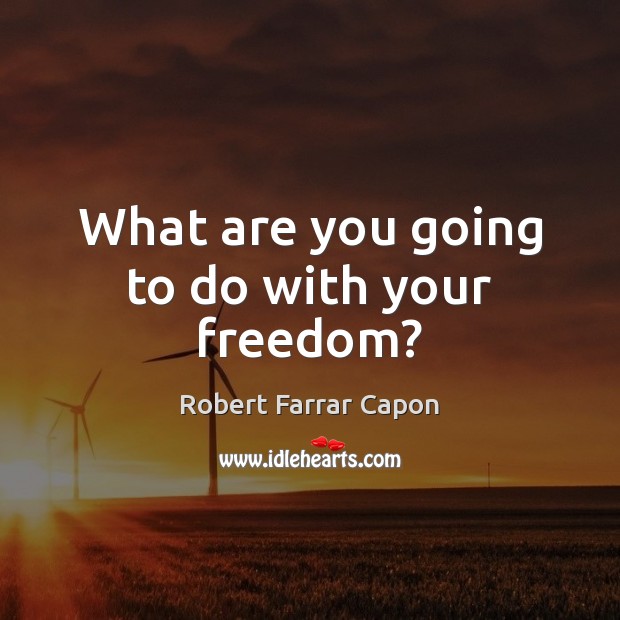 What are you going to do with your freedom? Robert Farrar Capon Picture Quote