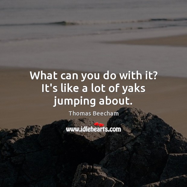 What can you do with it? It’s like a lot of yaks jumping about. Image