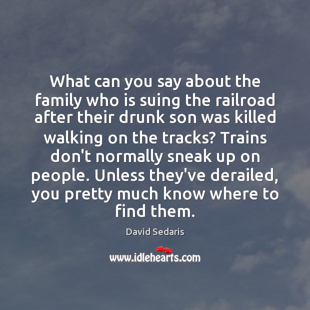 What can you say about the family who is suing the railroad David Sedaris Picture Quote