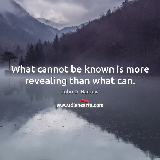 What cannot be known is more revealing than what can. Image