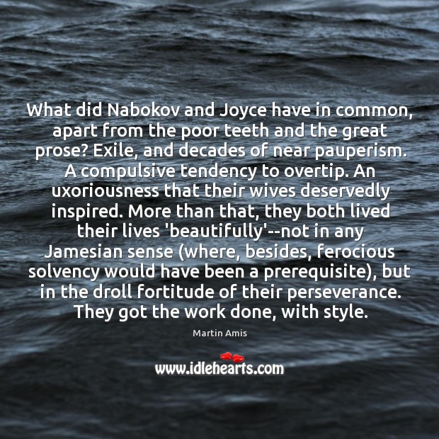 What did Nabokov and Joyce have in common, apart from the poor Image