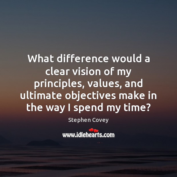 What difference would a clear vision of my principles, values, and ultimate Image