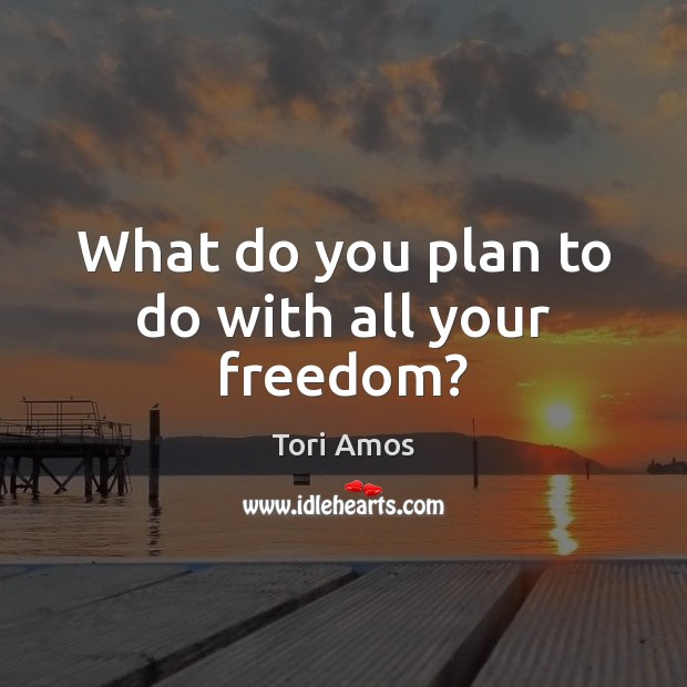 What do you plan to do with all your freedom? Tori Amos Picture Quote