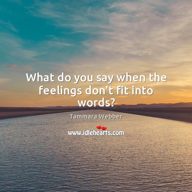 What do you say when the feelings don’t fit into words? Tammara Webber Picture Quote