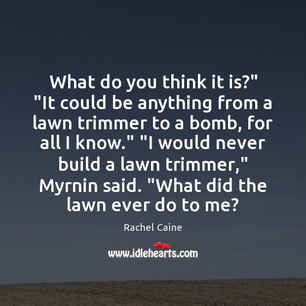 What do you think it is?” “It could be anything from a Rachel Caine Picture Quote