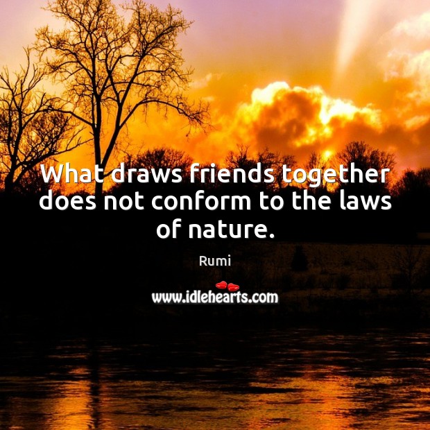 What draws friends together does not conform to the laws of nature. Image