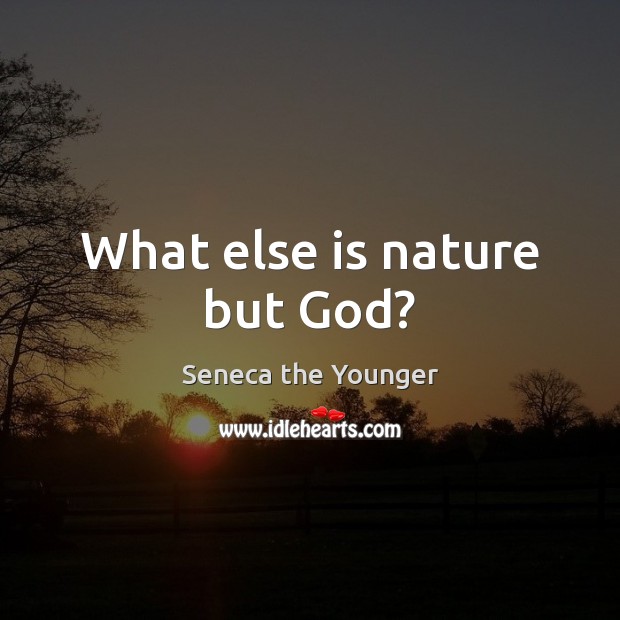What else is nature but God? Seneca the Younger Picture Quote