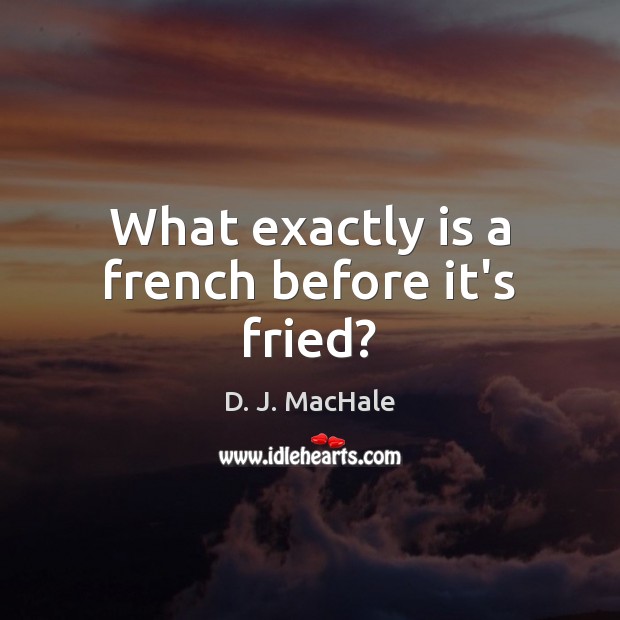 What exactly is a french before it’s fried? D. J. MacHale Picture Quote