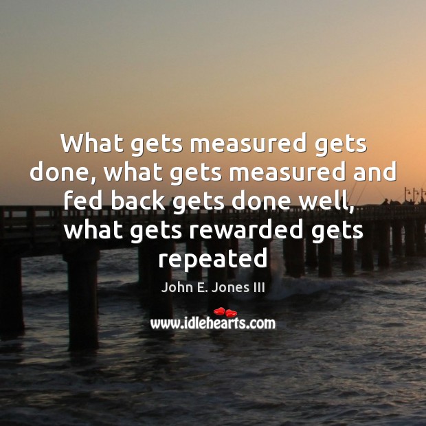 What gets measured gets done, what gets measured and fed back gets Image