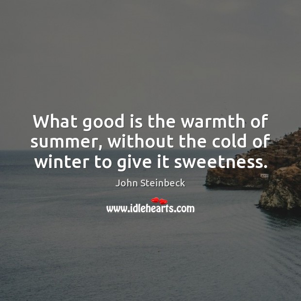 What good is the warmth of summer, without the cold of winter to give it sweetness. Summer Quotes Image