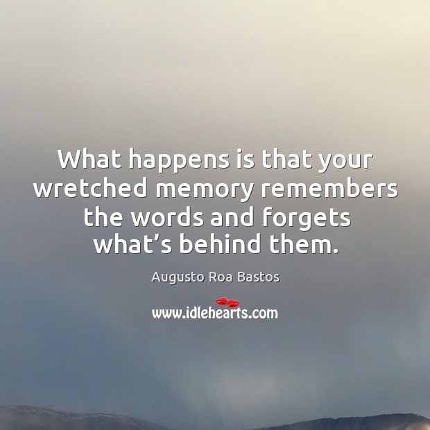 What happens is that your wretched memory remembers the words and forgets what’s behind them. Image