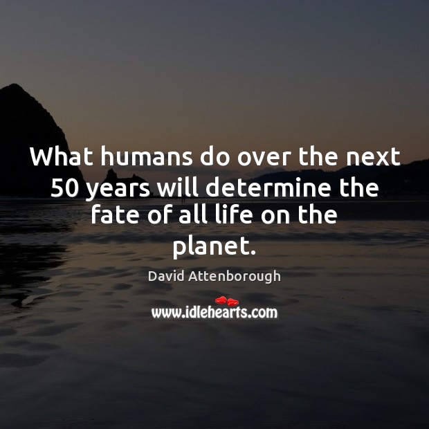 What humans do over the next 50 years will determine the fate of all life on the planet. Image