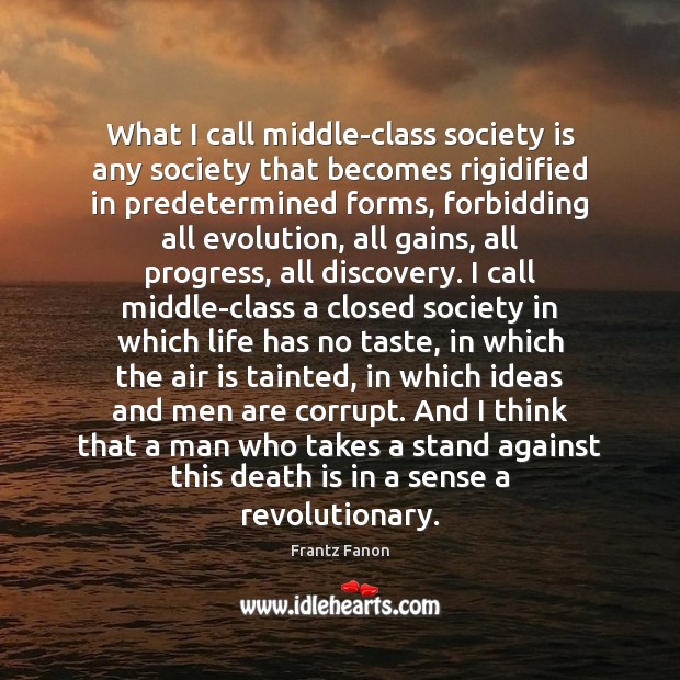 What I call middle-class society is any society that becomes rigidified in Frantz Fanon Picture Quote