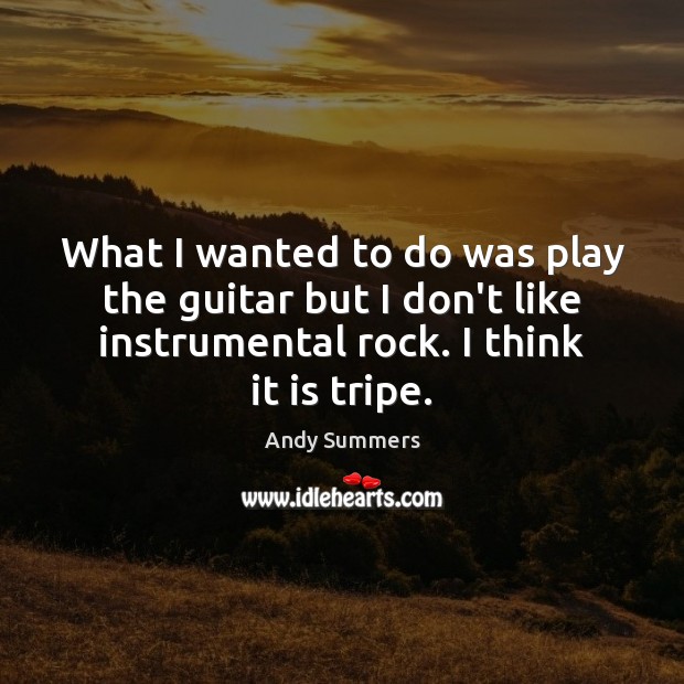 What I wanted to do was play the guitar but I don’t Andy Summers Picture Quote