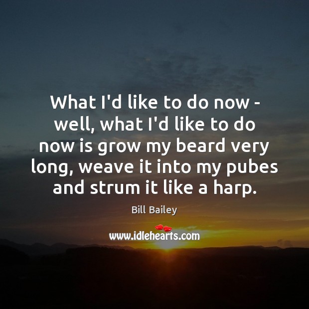 What I’d like to do now – well, what I’d like to Bill Bailey Picture Quote