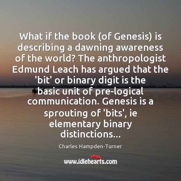 What if the book (of Genesis) is describing a dawning awareness of Image