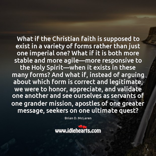 What if the Christian faith is supposed to exist in a variety Image