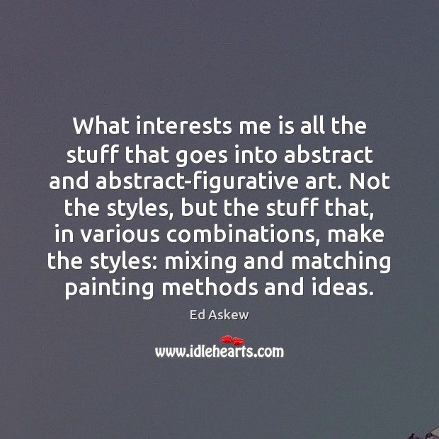 What interests me is all the stuff that goes into abstract and Image