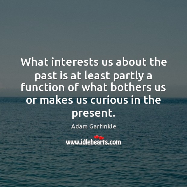 What interests us about the past is at least partly a function Adam Garfinkle Picture Quote