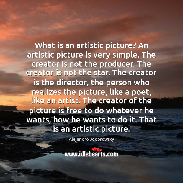 What is an artistic picture? An artistic picture is very simple. The Image
