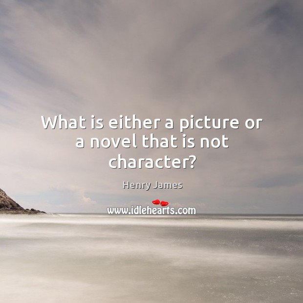 What is either a picture or a novel that is not character? Image