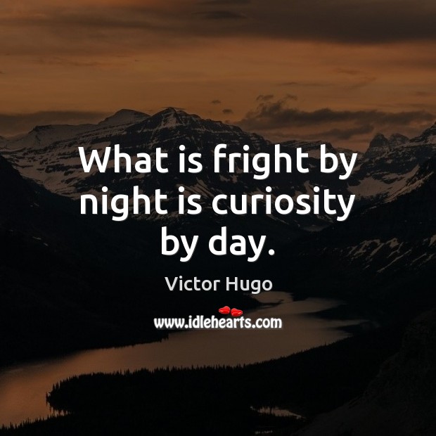 What is fright by night is curiosity by day. Victor Hugo Picture Quote