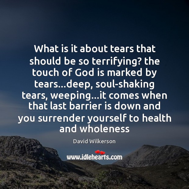 What is it about tears that should be so terrifying? the touch David Wilkerson Picture Quote